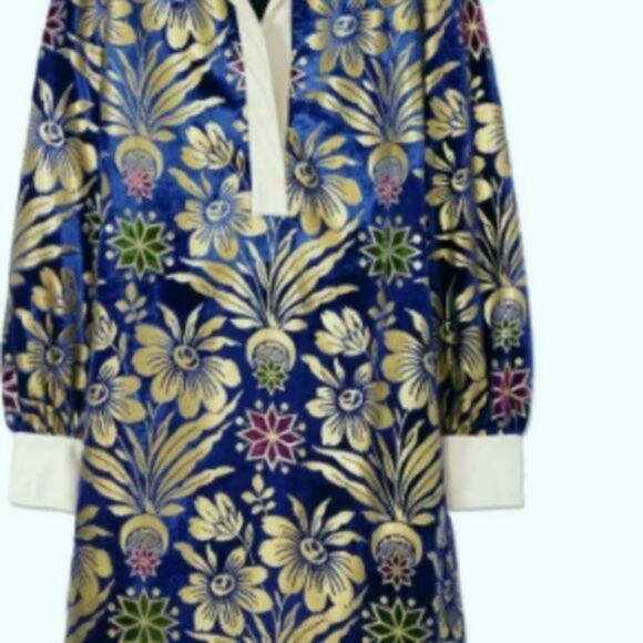 Tory Burch Thelma Floral Print Shift Dress Blue Dahlia size 6 - Picture 8 of 15